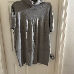 Chic Gray Turtleneck Sweater Dress